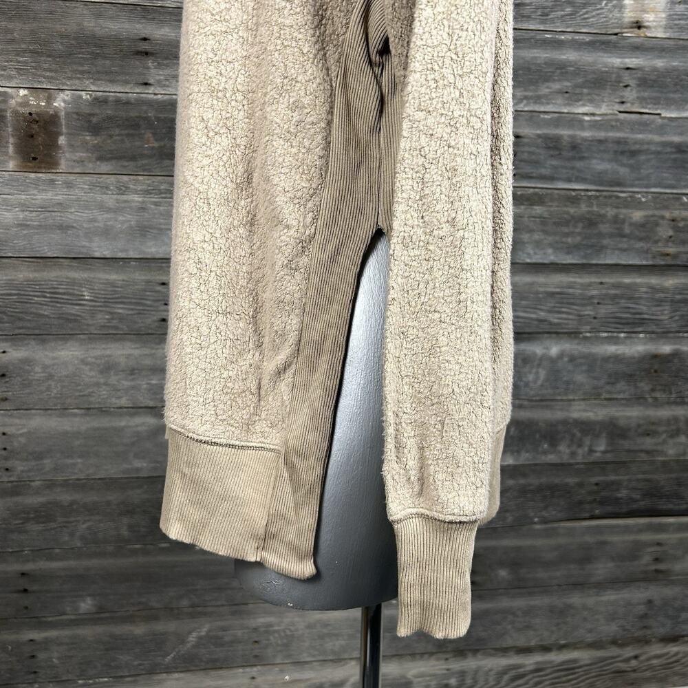 Aerie Chilled Out Sherpa Sweatshirt XS Beige Oversized Top Cozy Lounge - Picture 5 of 9